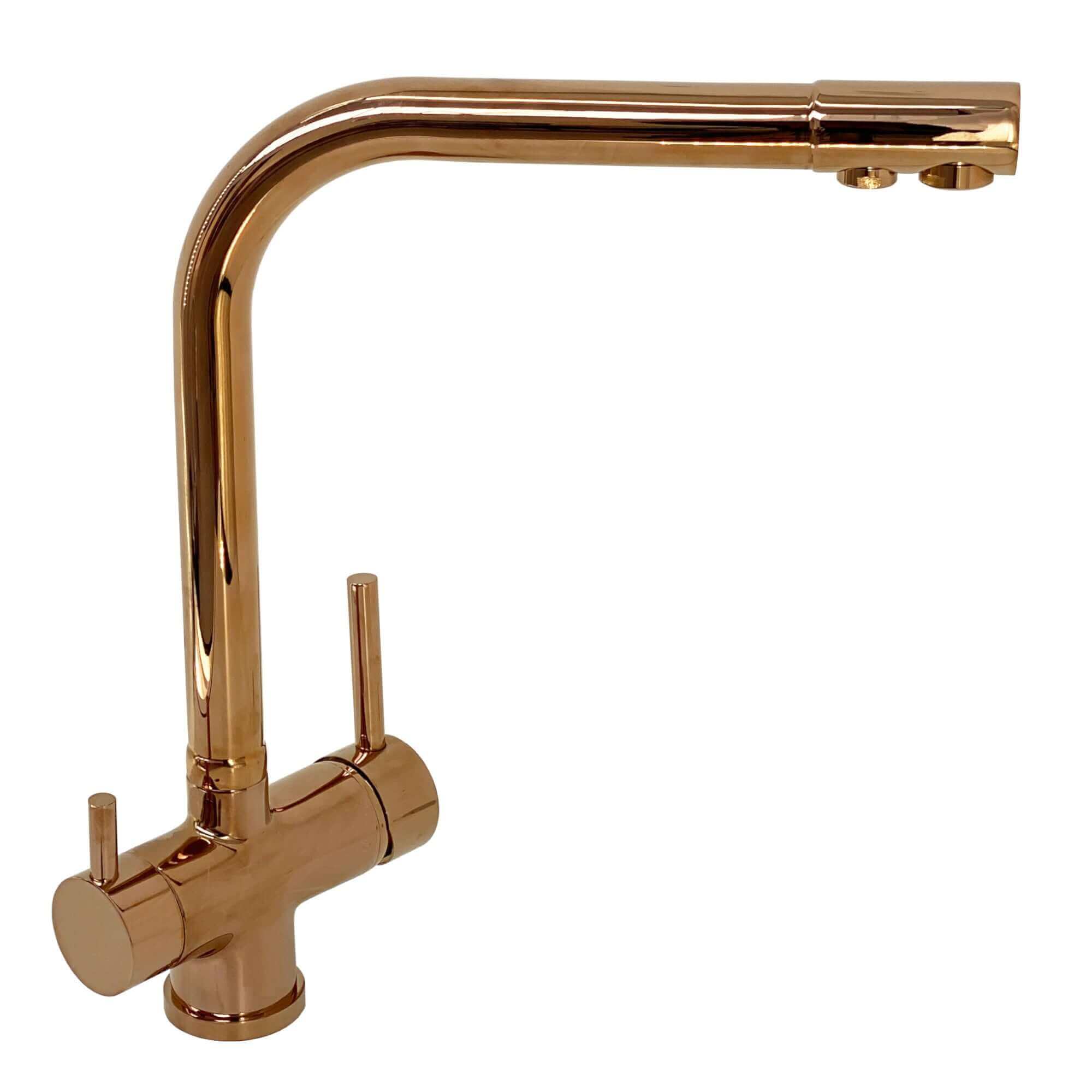 Buy Modena modern round 3 way kitchen sink filter mixer tap - rose gold Online UK | HOUSE OF ENKI